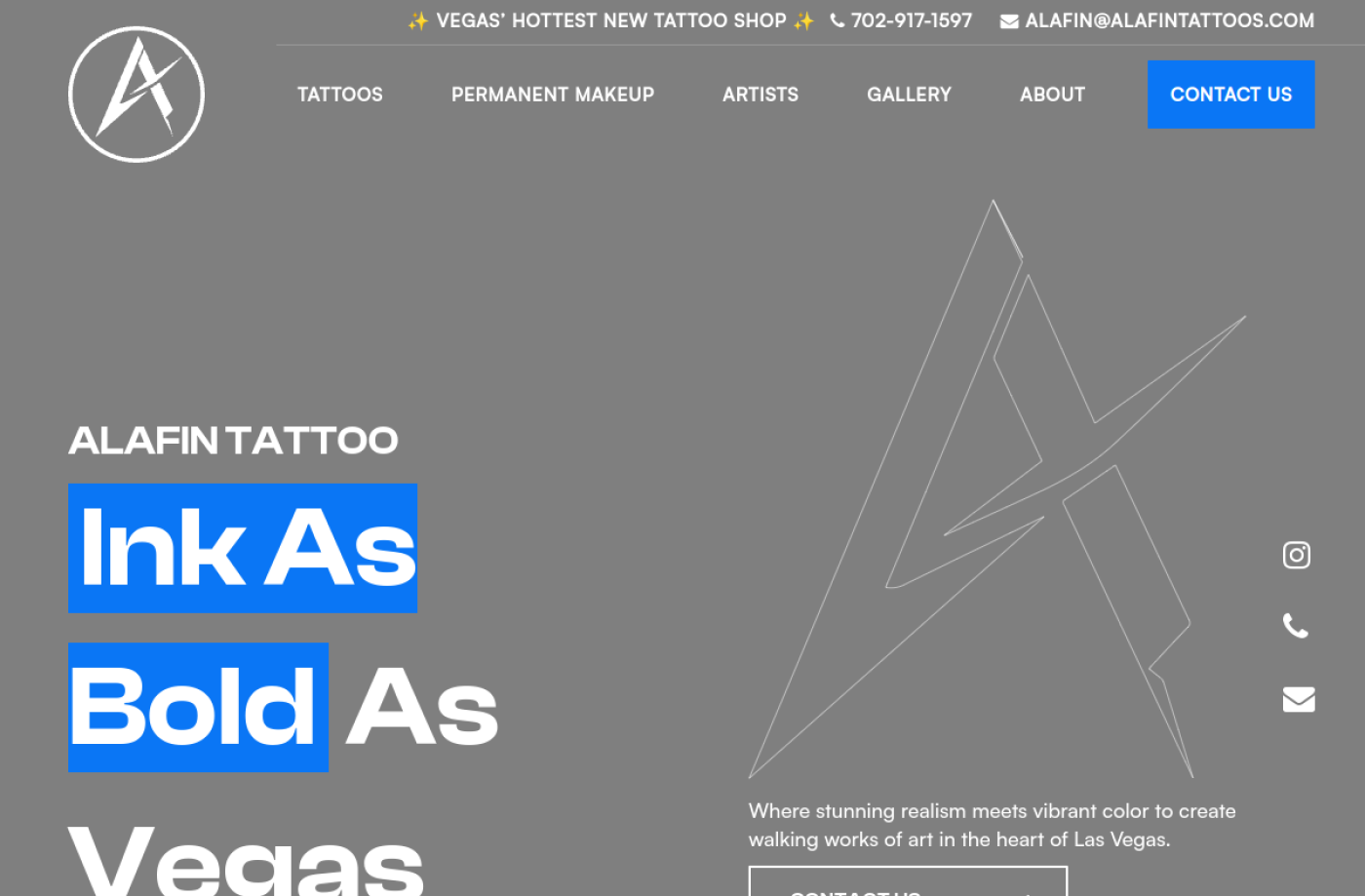 Alafin Tattoos live website preview