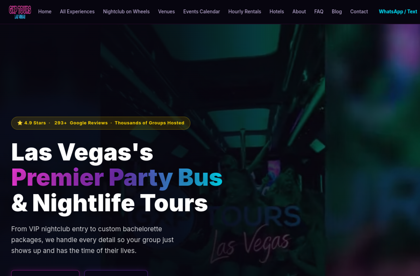 GXP Tours live website preview